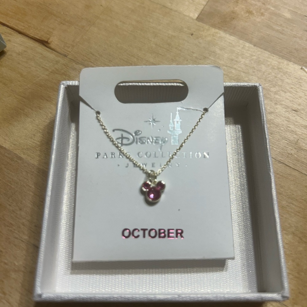 Disney Pink Mickey Charm Necklace and earrings  Jewelry set